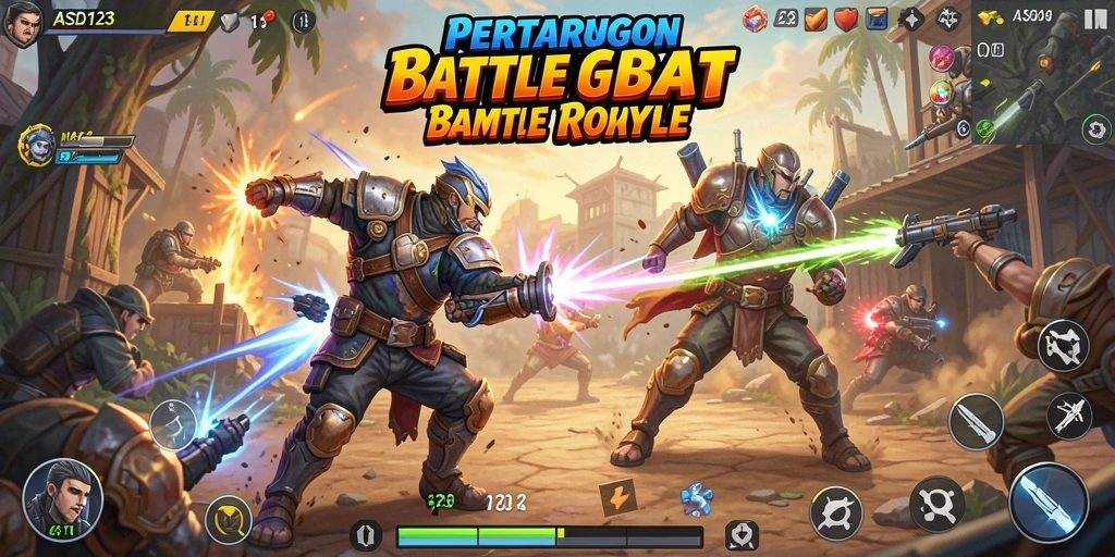 Tampilan gameplay mendebarkan di dunia pertempuran Battle Royale.
