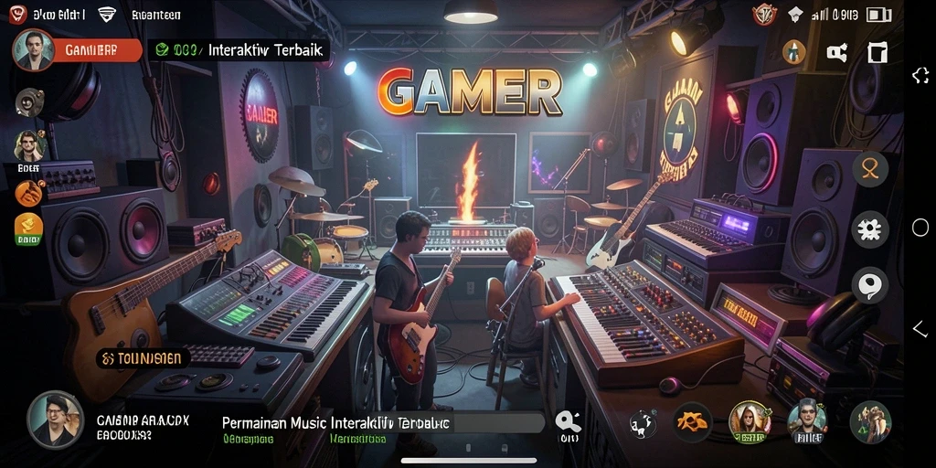 Screenshot GAMERP menampilkan gameplay musik yang seru dan interaktif.