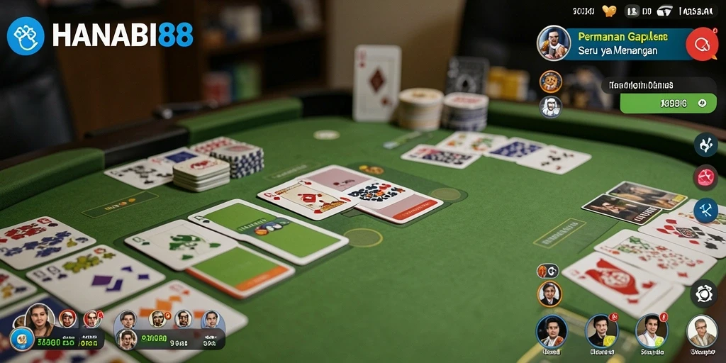 Tampilan gameplay Gaple yang menarik di HANABI88.