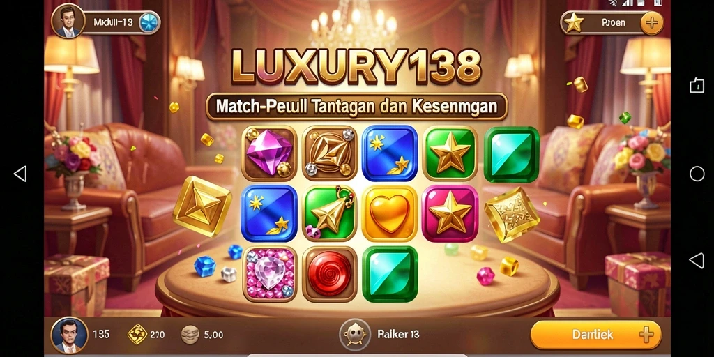 Gameplay LUXURY138 dengan fitur Match-3 yang menakjubkan.